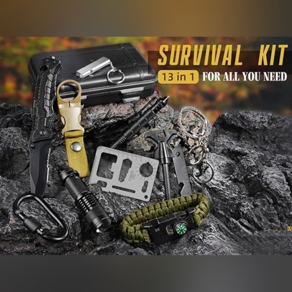 🩵NIB 13 Piece Portable Emergency Survival Kit